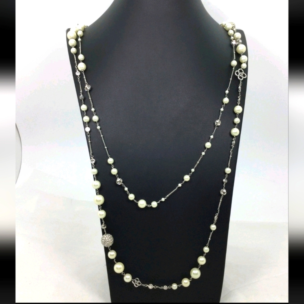 NIB Stella & Dot Madeline Faux Pearl Necklace 40"
